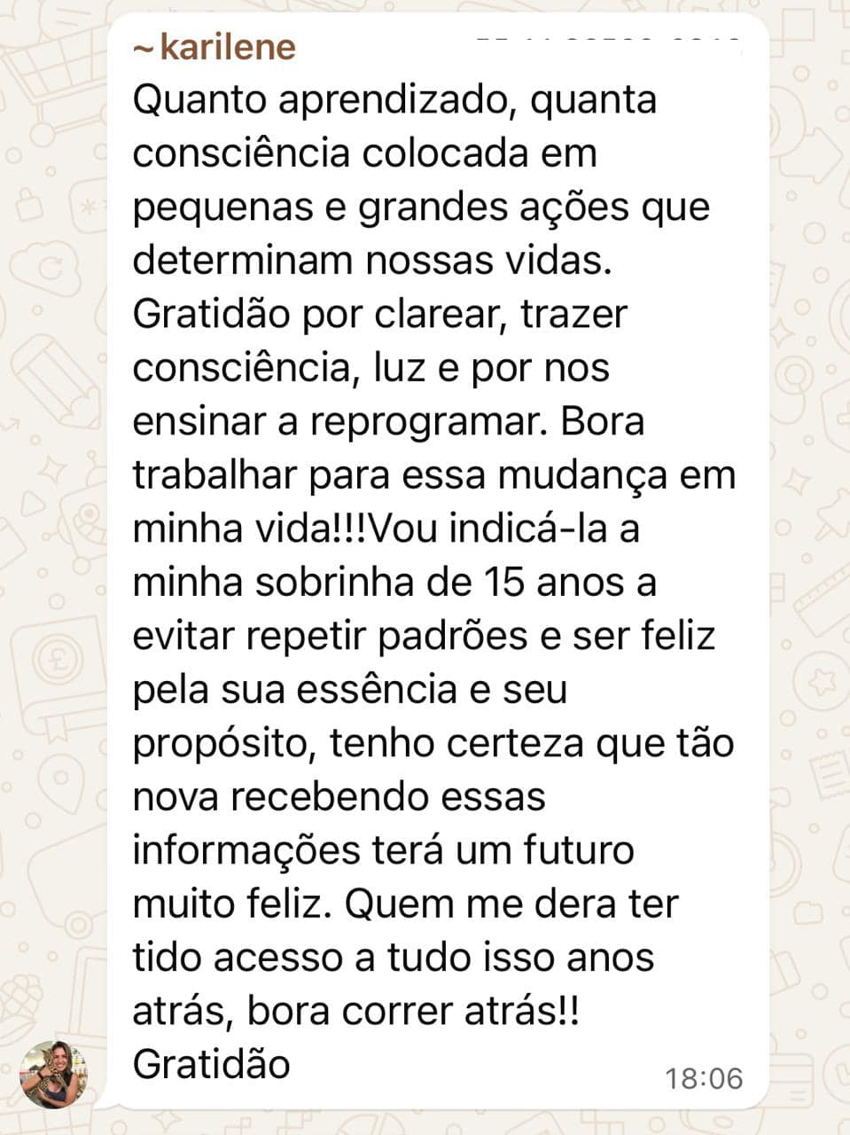 Depoimento Karilene